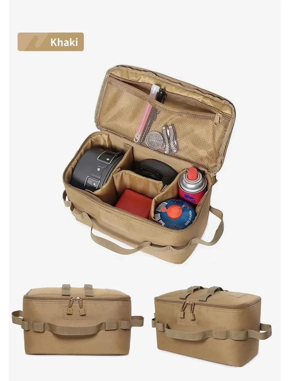 Outdoor Camping Gas Tank Storage Bag Large Capacity Ground Nail Tool Bag GasCanister Picnic Cookware Utensils Kit Bag