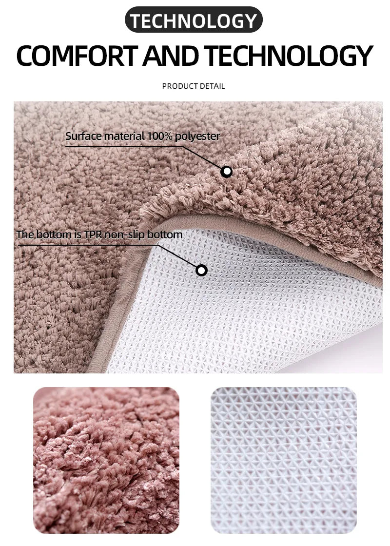 A small bathroom mat, non-slip, absorbent mat, thick U-shaped, simple solid color floor mat, toilet mat