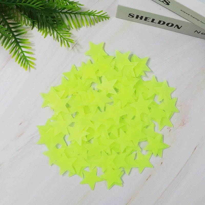 Glow in The Dark Stars Stickers - Self Adhesive Wall Decals for Kids Room Decor, DIY Night Sky Ceiling, Luminous Party Supplies