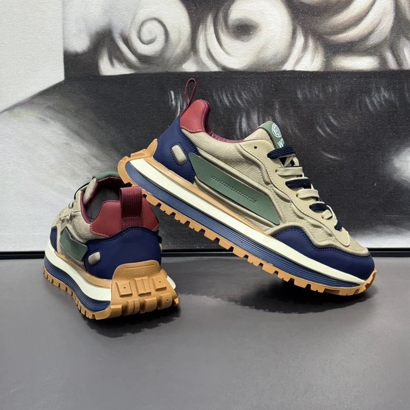 أحذية رياضية رجالية أحذية رياضية بنعل سميك أحذية رياضية كاجوال رياضية وترفيهية أحذية بدون كعب مقاومة للانزلاق