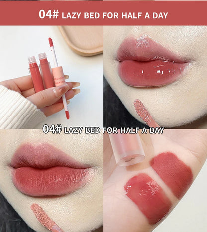 Double headed Lip Glaze Long lasting Matte Waterproof and Sweatproof Lipstick Sexy Lip Makeup for Daily Use