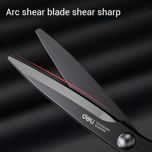 Deli-Stainless Steel Anti-Stick Scissors, Alloy Stationery, School Supplies, Office, Student, DIY, Hand Craft, 184mm