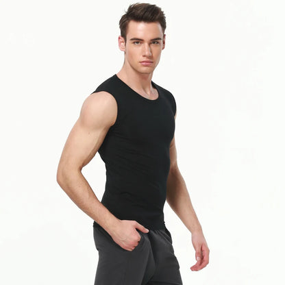 1/3 Piece Men's Tight Sleeveless Cotton Vest With Background Color For Comfortable Exercise And fitness Sleeveless T-shirt With
