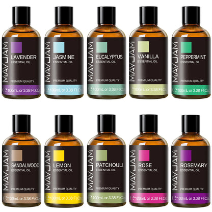 MAYJAM 1 Piece 100ML Pure Natural Plants Essential Oil For Humidifiers Aromatic Diffuser Vanilla Lavender Mint Bergamot Rose