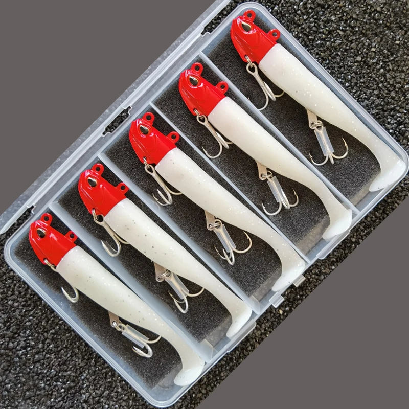 5pcs 24g/105mm Artificial soft Bait Lumious/Glow Mackerel Sea Bullet Bass Snapper Fishing Lure Wobblers Swimbait Jigging Baits