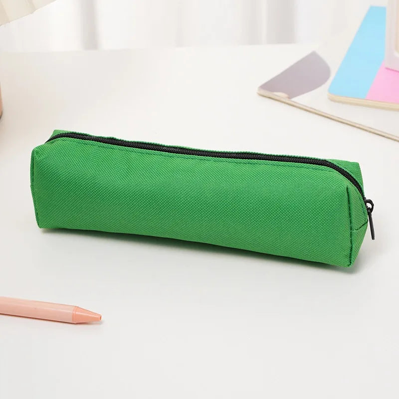 1pc Small Solid Color Simple Zipper  Pencil Case Mini Pen Bags Stationery for School Office Suppliers