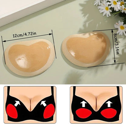 1Pair Silicone Bra Inserts Breast Pads Sticky Push-up Women Bra Cup Thicker Nipple Cover Patch Bikini Inserts for Swimsuit
