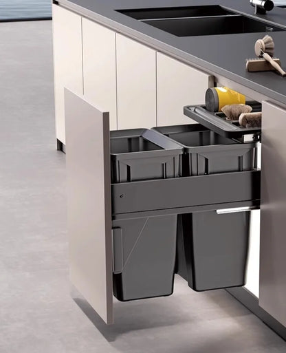 Kitchen Cabinet Embedded Trash Can Large Capacity Hidden Trash Can Classified Garbage Bin with Lid Kitchens Food Waste Disposal