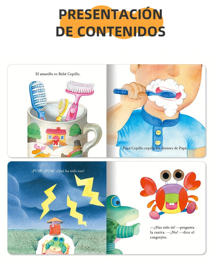 Spanish series A Set Of 10 Baby Bedtime Fairy Tale Early Education Books Children's Enlightenment Color Picture Reading Toy Gift