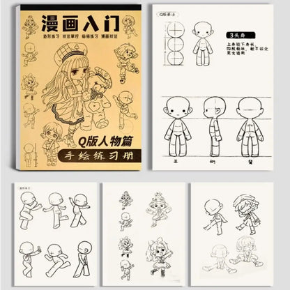 Comics Girl Boy Anime Hand Drawn Book Novice Zero Basic Practice Manga Sketching Tutorial Drawing Tracing Comics Line Draft Book