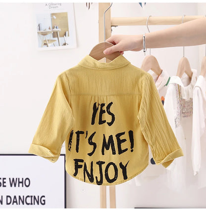 Kids Shirt Clothes Spring Thin Blouses Clothing Infant Boy Striped Cotton Tops 1 2 3 4 Years Kids Long Sleeves Shirt