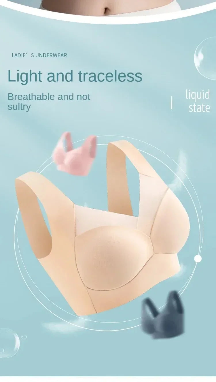 Soft Support Seamless Underwear Comfortable Gathering No Steel Ring Collection Light Thin Breathable Bra Style
