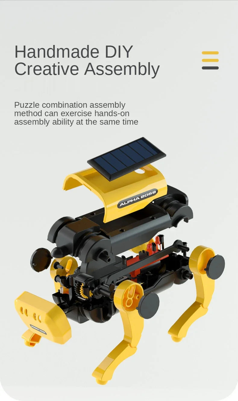 Robot Dog Science Experiment Kits Solar Powered Puppy for Kids DIY Educational Stem Toys  Children Christmas Gifts