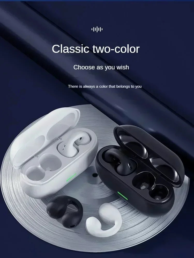 New Fone Bluetooth Headset 5.3 Wireless Air Conduction Headphones Clip Ear Music Noise Canceling HD Call Sports Gaming Earphone