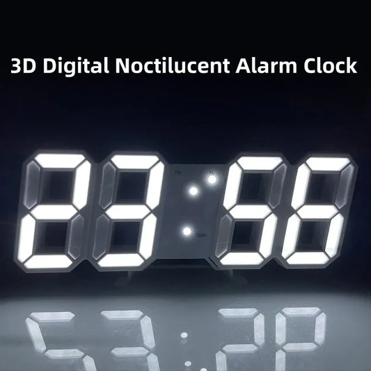3D Mini Clock LED Digital Wall Clock Desk Clock Electronic Alarm Clock Living Room Wall Clock DIY Kitchen Timer Cute Timer