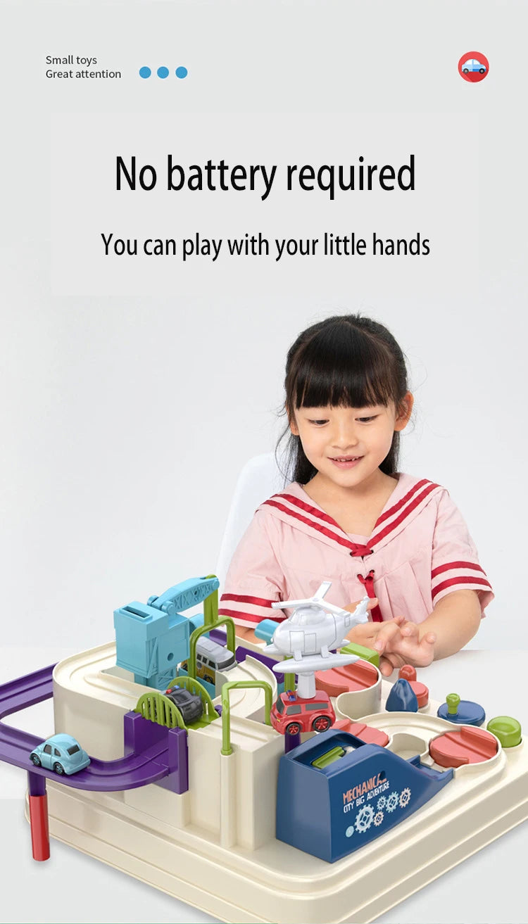 Racing Rail Car Model Educational Toys Children Track Adventure Game Brain Mechanical Interactive Train Animals Space Rocket Toy