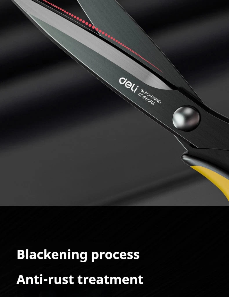 Deli-Stainless Steel Anti-Stick Scissors, Alloy Stationery, School Supplies, Office, Student, DIY, Hand Craft, 184mm