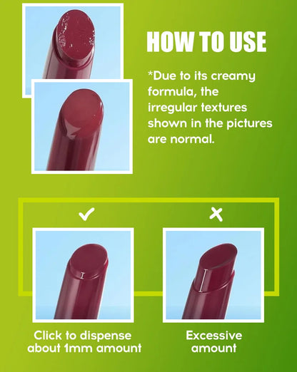 multicolor Silky Click Lip Care Hydrating Solid Lip Gloss with Radiant Mirror Shine, Effortless Press Long-Lasting