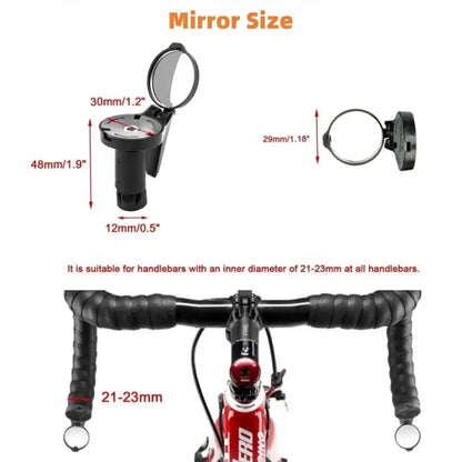 Bicycle 1PC Rear View Convex Mirror Handlebar Drop Bar Mount Acrylic Lens Back Sight Reflector Light Weight