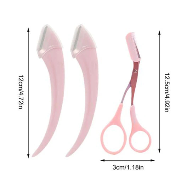 Eyebrow Trimming Knife Eyebrow Face Razor For Women Professional Eyebrow Scissors With Comb Brow Trimmer Scraper Accesso