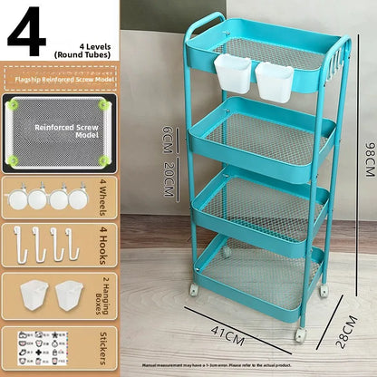 Kitchen Storage Ra Doorstep Drop off Mobile Cart Standalone Floor-Mounted Multi-Functional Organizer for Cooking Utensils