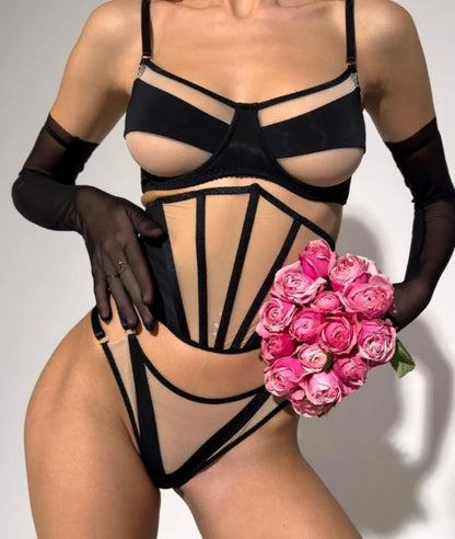 Lingeries for Woman Set Sexy Wear Set Women Bra Lingerie Ladies Transparent Underwear for Lady on Offer Sexy-lingerie-set Thong