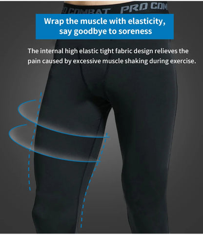 Tights Mens Spring Autumn Winter Basketball Training Elastic Fitness Base Pants Fast Dry Running Compression Long PantsIce Silk