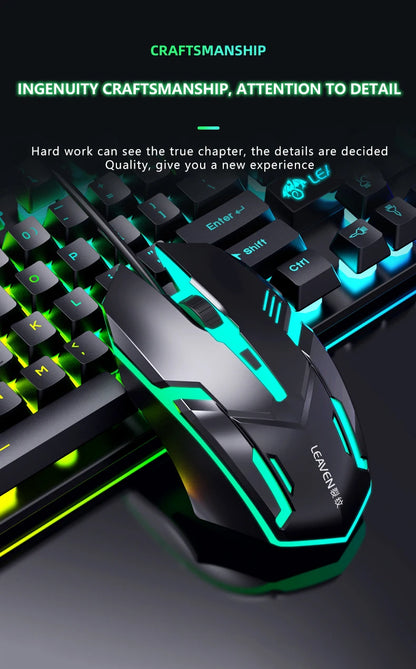 Computer Gaming Keyboard And Mouse Set USB Wired Backlight PC Keyboard Mouse Combos