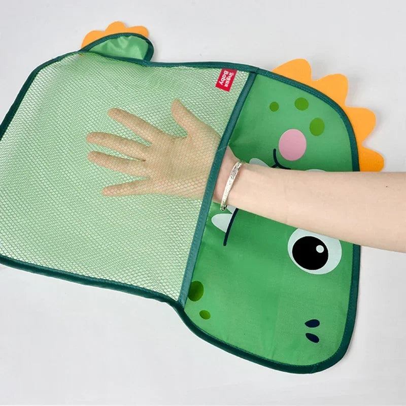 Kids Tidy Organizer Storage Suction Bathroom Bathtub Doll Hanging Bag  Dinosaur Animal Baby Bath Toys Basket Mesh Bag Water Toys
