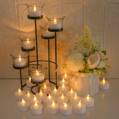 12/24Pcs Flameless LED Candle Battery Operated Flickering Candle For Home Christmas Party Wedding Decoration Tealight Candles
