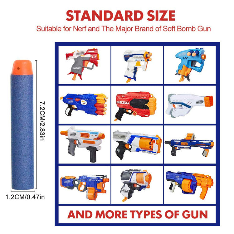Blue Soft Hollow Hole Head Bullets 7.2cm For Nerf Refill Darts Toy Gun Bullets For Nerf Series Blasters Xmas Kid Children Gift