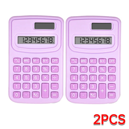 Small Solar Calculator Portable Calculator Cute 8 Digits LCD Electronic Calculator Home Office Primary School Teaching Supplies