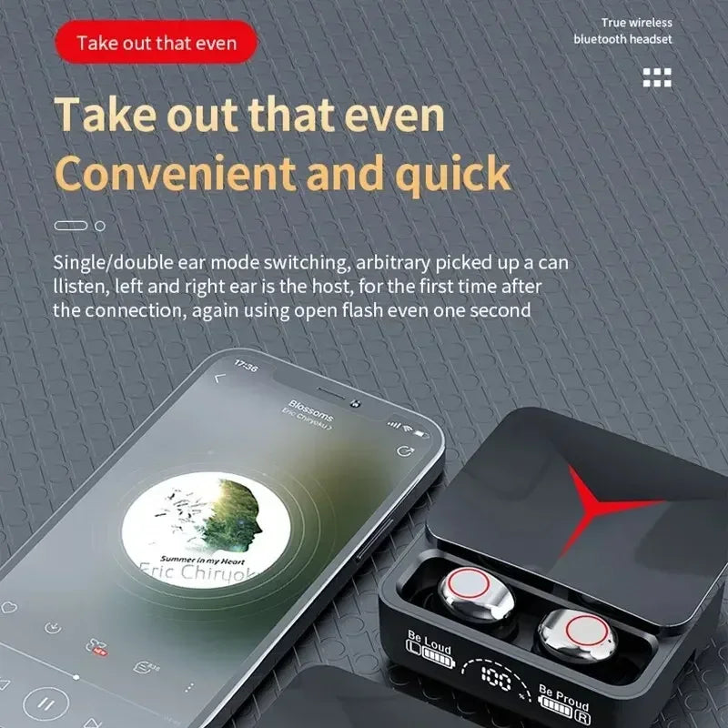 M90 TWS Bluetooth 5.3 Earphones Wireless Headphones Touch Control Gaming Headsets HIFI Stereo Sound Noise Reduction With Mic