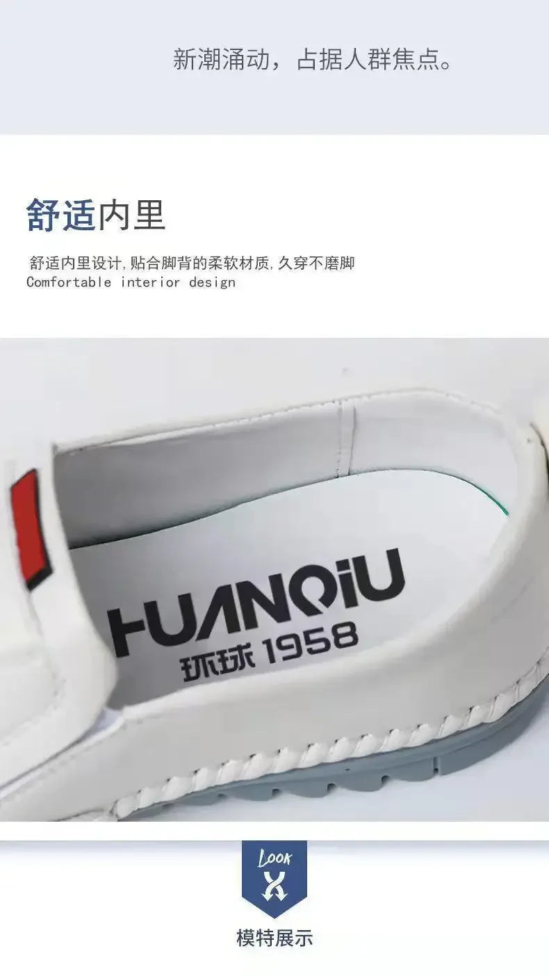 High Quality Men Shoes Handmade Leather Footwear Male Casual Business Flats Outdoor Soft Soled Travel Sneakers