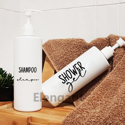 Bathroom Shampoo Body Wash Label Vinyl Sticker Bottle Jar Dispenser Labels Decals Decoration Home Organisation Storage Label