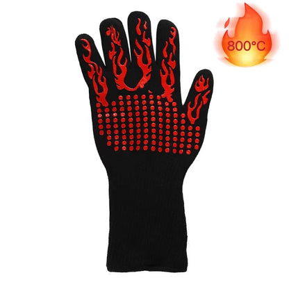 BBQ Gloves Silicone Heat-Resistant Glove Kitchen Microwave Oven Mitts 500 800 Degree Fireproof And Non-Slip Barbecue Gloves