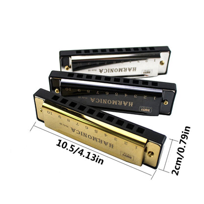 Harmonica Key of C 10 Hole Chromatic Harmonica C with Case for Beginner Gift with Case