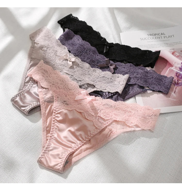 CINOON Women Sexy Lace Panties Low-waist Underwear Female G String Breathable Hollow out Lingerie Comfortable Intimates