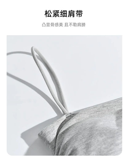 Clearance_New Summer Simple Cotton Sling Camisole Women Girls Crop Top Sleeveless Shirt Lady Bra Tops Straps Skinny Camisole Bas