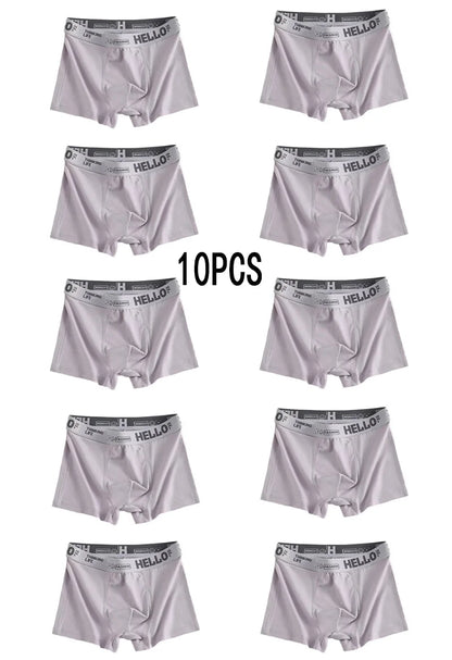 10Pcs/Men's Underwear  Underwear High Stretch Boxer Shorts Breathable Soft Men's Shorts Comfortable Size L-4XL