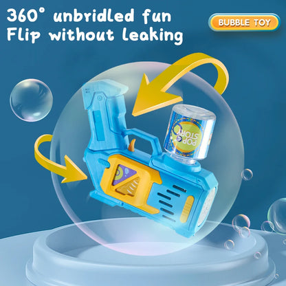 Children Bubble Gun Toy Astronaut Fully Automatic Bubble Machine Bubbles Gun Outdoor Game Fantasy Toy for Boys Girls Gifts