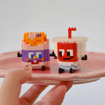 Fun Micro Particle Building Blocks Happy Eat and Play Series Vibrant Avocado Pineapple Children's Educational Assembling Toys