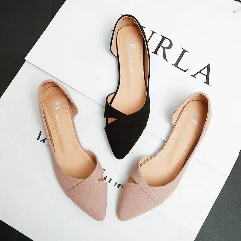 أحدث الأحذية النسائية العصرية ذات المقدمة المدببة، أحذية مسطحة للنساء، عرض عصري مميز، ماركة أصلية فاخرة، تخفيضات رخيصة