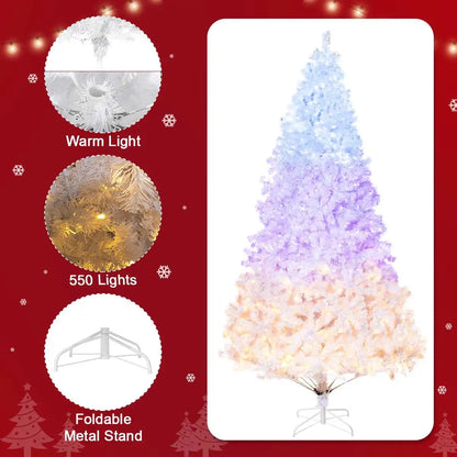 White Christmas Tree Auto Tree Branches Infinite Light 8 Flashing Modes Stereo Wooden Scene Layout Decorations Ornaments Handmad