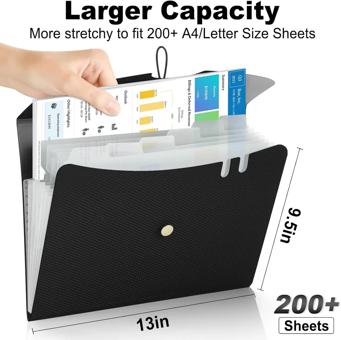 Expanding File Folder,5 Pocket Folders for Documents,Portable Paper Organizer for School Office Supplies,A4 Size