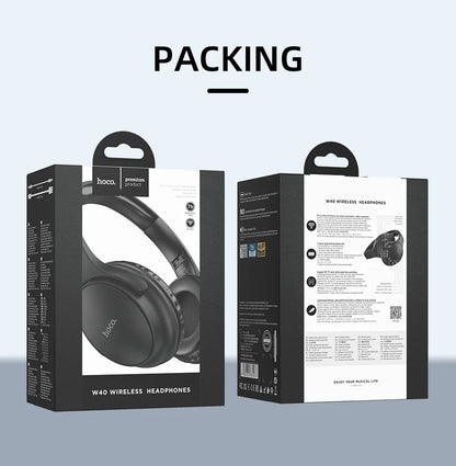 HOCO W40 Bluetooth 5.3 Wireless Headphone Music Headset 40mm Drivers Hands-Free Earphones Support AUX TF HiFi Sport Headphone