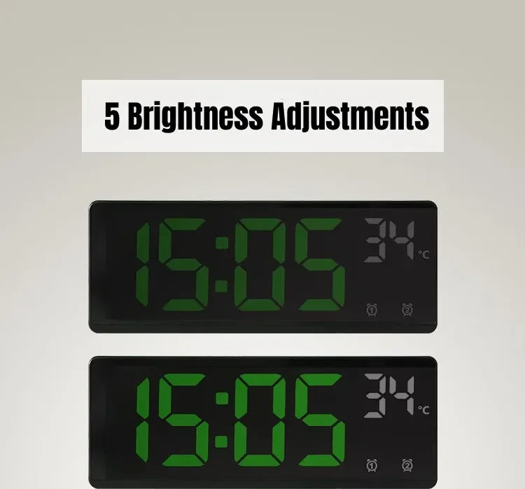 Digital Alarm Clock Travel Clock with Temperature Table Clock Large Display for Bedroom Office Kitchen Home Decoration