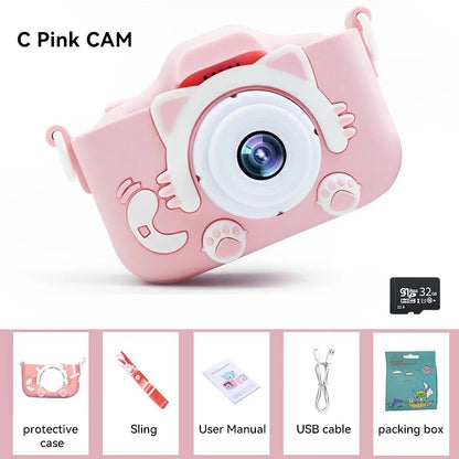 Summer Children Camera 1080P HD Toddler Digital Video Camera 2.0-inch Kids Camera with Silicone Cases Toys for Christmas Gifts