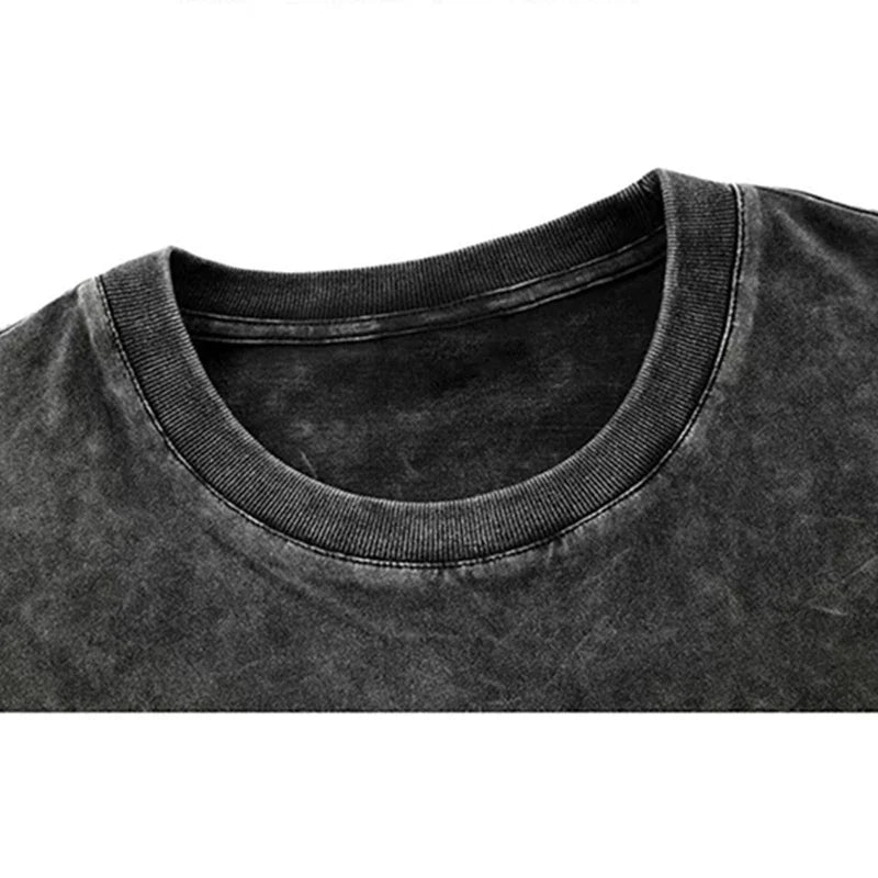 2025 Washed Vintage T-Shirts Street Hip Hop Retro Punk T Shirt women Harajuku Casual Cotton Short Sleeve Acid Wash TShirts tops