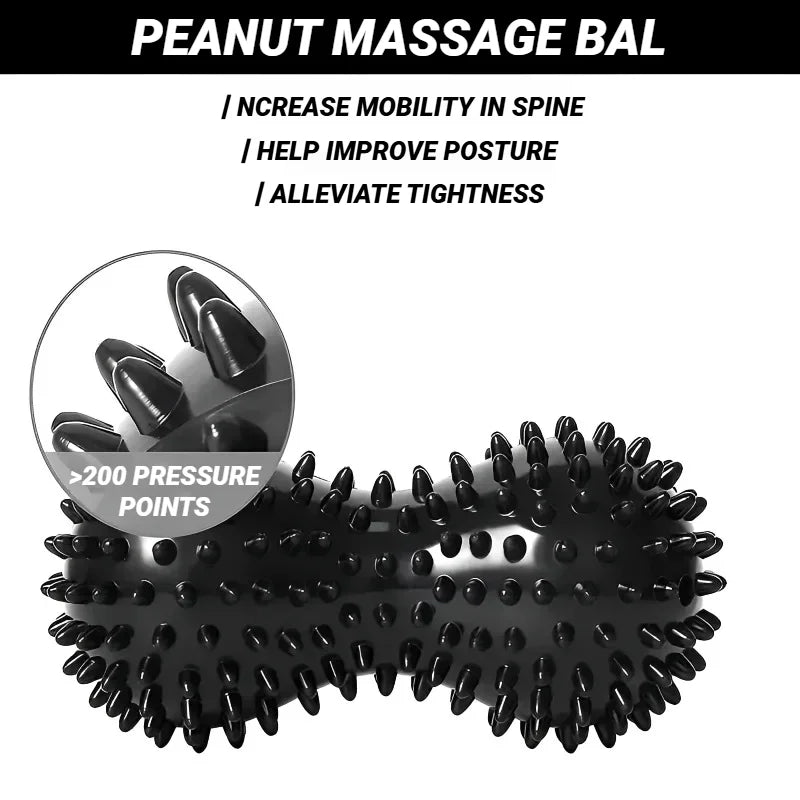 1Pc Peanut Massage Spiky Ball Training Grip Muscle Pain Stress Foot Massager Relaxation Roller Myofascial Balls for Plantar Fasc